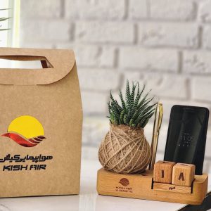 ست رومیزی چوبی تبلیغاتی و گلدان های تبلیغاتی